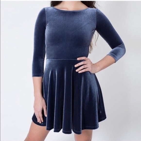 American Apparel Dresses & Skirts - 🖤Blue American Apparel Velvet Dress medium💙